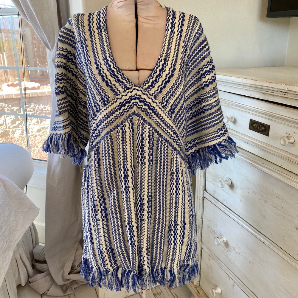 TORY BURCH KNITTED FRINGED TUNIC